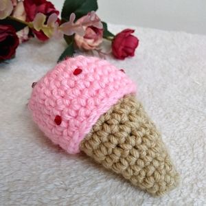 Amigurumi Crochet Ice Cream Keychain. Charm